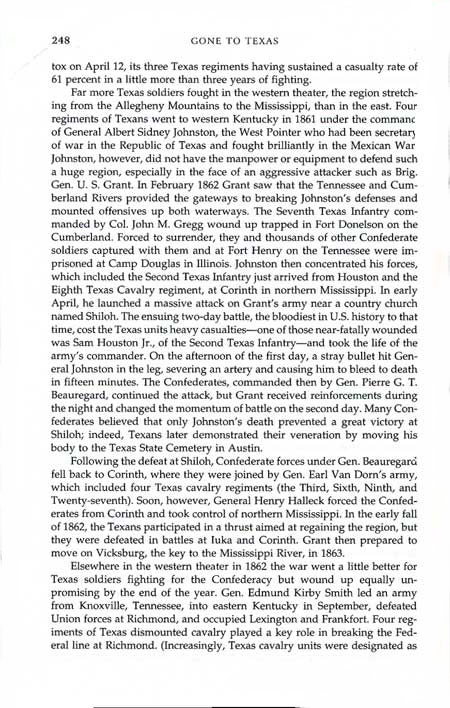 Texas Soldiers in the Civil War Eastern Battlefields Story