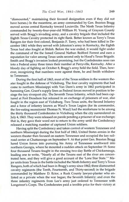 Texas Soldiers in the Civil War Eastern Battlefields Story