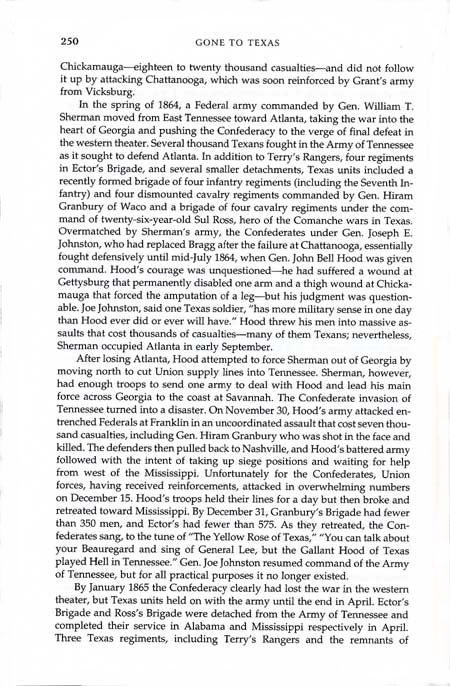 Texas Soldiers in the Civil War Eastern Battlefields Story
