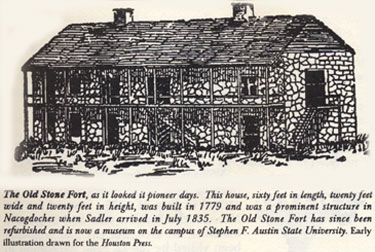 Picture of Drawing of Old Stone Fort in Nacogdoches