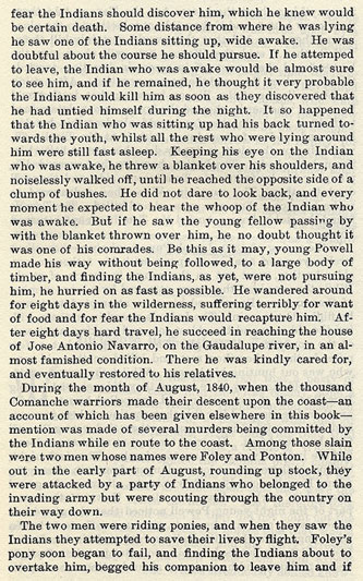 Incidents iin Southwest Texas story from the book Indian Depredations in Texas by J. W. Wilbarger