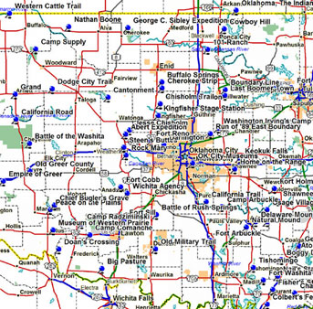 Thumbnail Map of Western Oklahoma