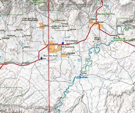 Map of Eastern Utah Historical Markers