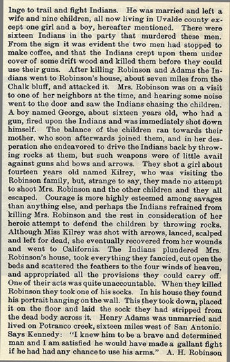 Indian Outrages in Uvalde County story from the book Indian Depredations in Texas by J. W. Wilbarger