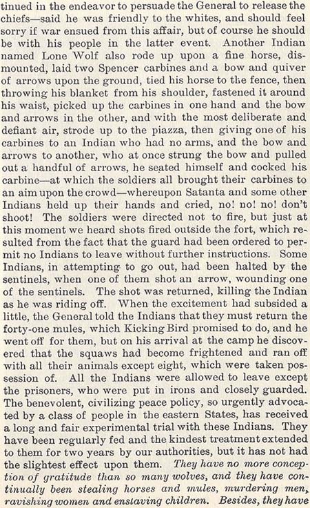 Sherman at Fort Sill story by Wilbarger