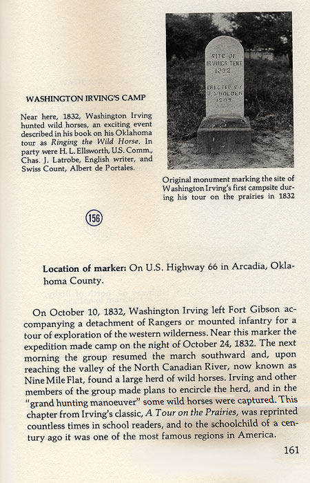 Washington Irving's First Campsite Monument Picture